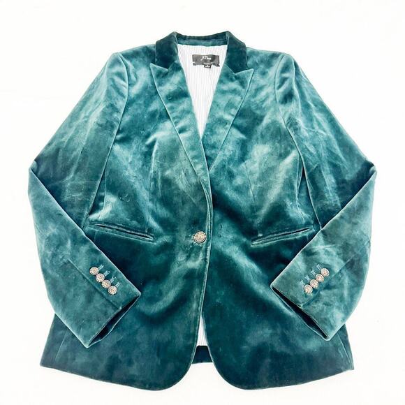 J. Crew Parke Green Faux Suede One Button Blazer Jacket Size 6 - Picture 1 of 8